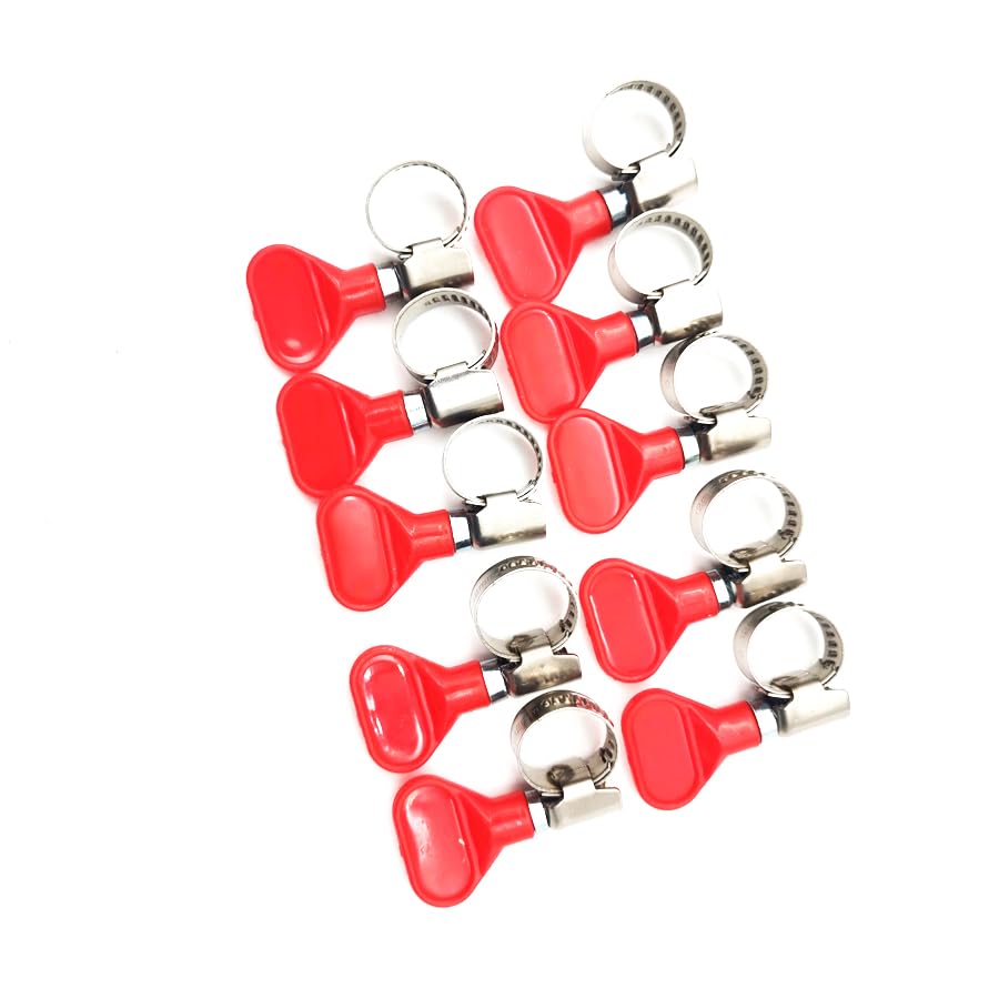 Lot de 10 colliers de serrage papillon pour voiture, tuyau OD en acier inoxydable 304 8-12 mm, fabrication maison