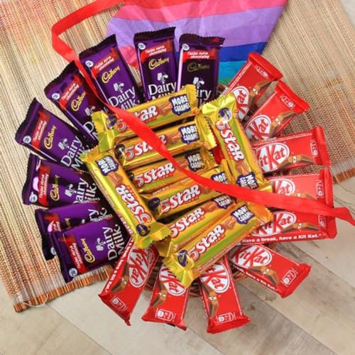 Image of SFU E Com Assorted Chocolate Gift Hamper | Chocolate Gift For Birthday, Anniversary, Valentine, Diwali, Rakhi, New Year | 001, 429 Gram