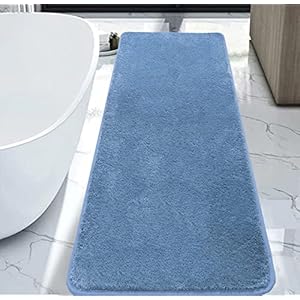 Rururug Bathroom Mat, Large Bath Mat 50×120 cm Microfiber Bath Mats for Bathroom Ultra Soft Absorbent Bathroom Rug Non-slip Anti Mould Bath Rug, Machine Washable, Dusk Blue