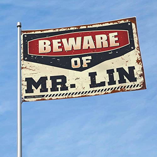 Bar Stuff For Man Cave Beware Of Mr. Lin 国旗 キャンパー デコレーション 室内用 (サイズ:152X244CM)