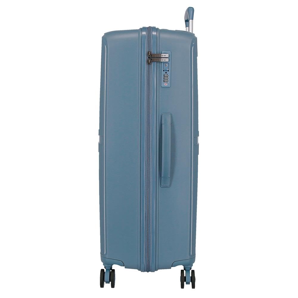 Movom Noon Duża walizka Niebieski 51x76x33 cm Twardy 4,58 kg Polipropylen TSA 4,58 kg 109LExtensible, Niebieski, Talla única, Duża walizka