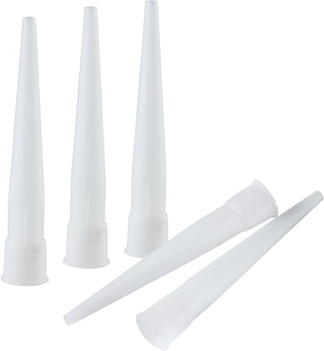 QDiShi Caulking Nozzle Tips 10cm/4inch 30Pcs - Plastic Caulking Gun Extender for Seamless Sealant Application, Caulk Nozzle Tip Tool