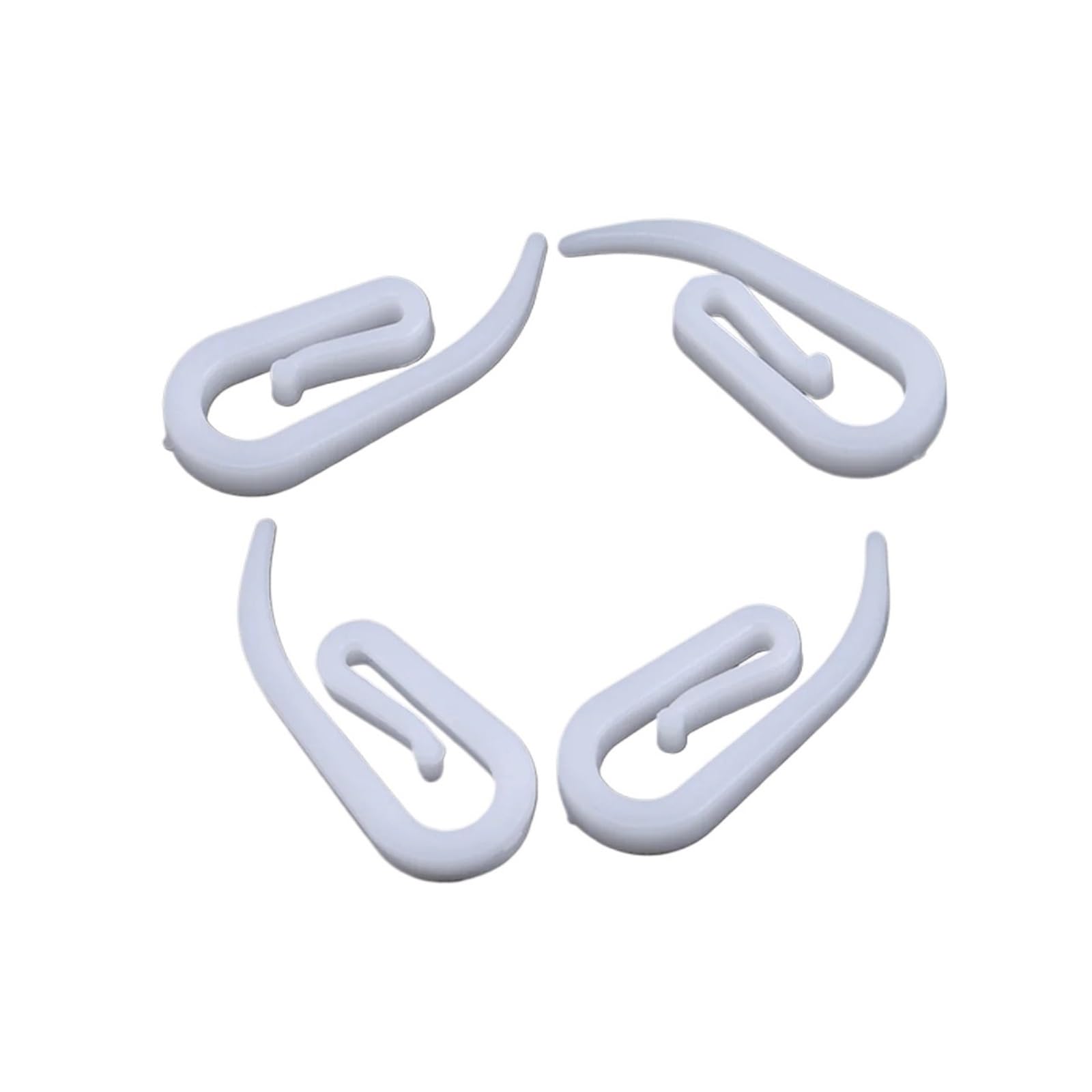 Curtain Hooks 100PCS Curtain Hanging Hooks Ring Window Hanger White Plastic Hook For Car Home Office