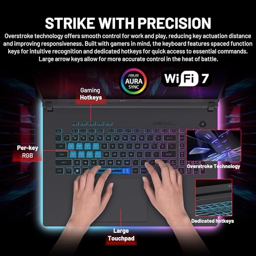 Image of ASUS ROG Strix G18 18 inch WQXGA 240Hz Gaming Laptop, GeForce RTX 5070 8GB, Intel Ultra 9 275HX, 32GB DDR5, 2TB Storage (1TB SSD & 1TB Docking Station Set), Backlit Keyboard, IR Camera, Win11 Pro, Gray