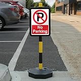 Wording & Purpose - Sign reads "Temporary Signpost - No Parking - Prohibition Symbol With ‘P’"; designed to keep gateways, driveways and loading bays clear and support access for deliveries and emergency vehicles. Material & Build - 3 mm aluminium co...