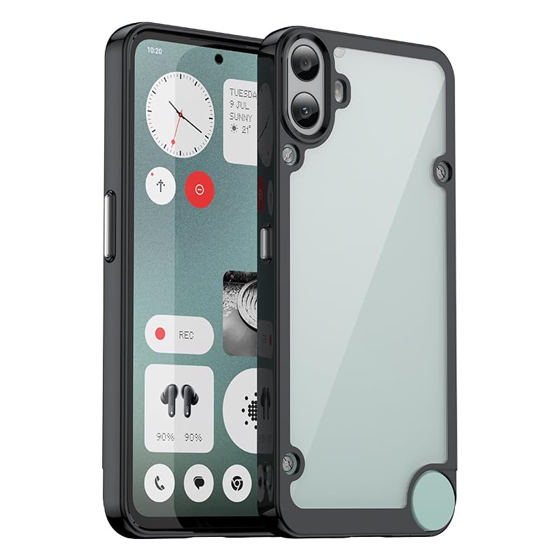 Zuooiec Case for CMF by Nothing Phone 1 2024, Colorful Slim Fit Protective Phone Case, Shockproof Soft TPU Bumper, Crystal Clear Case, Black
