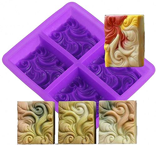 RKPM HOMES 4 Cavity Sea Wave Silicone Cake Baking Pan Jelly Pudding Mousse Mould Nautical Handmade Cloud Cold Process Soap Mold (B08X1THTX9) Amazon Price History, Amazon Price Tracker
