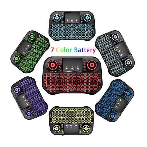 LONGYI I10 Mini Tastatur Wireless mit Touchpad, Mini Keyboard Smart TV Tastatur, Bluetooth und 2.4 GHz USB Kabellos Tastatur with RGB LED Hinterleuchtet für Android Box/Smart TV/PC/Pad/Xbox/HTPC/IPTV – Bild 3