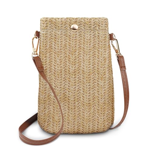 Energather Women's Mobile Phone Shoulder Bag, Woven Mobile Phone Shoulder Bag, Women's Small Shoulder Bag for Women, Portable Mobile Phone Shoulder Bags with Removable Strap for Travel, Shopping Energather Women's Mobile Phone Shoulder Bag, Woven Mobile Phone Shoulder Bag, Women's Small Shoulder Bag for Women, Portable Mobile Phone Shoulder Bags with Removable Strap for Travel, Shopping