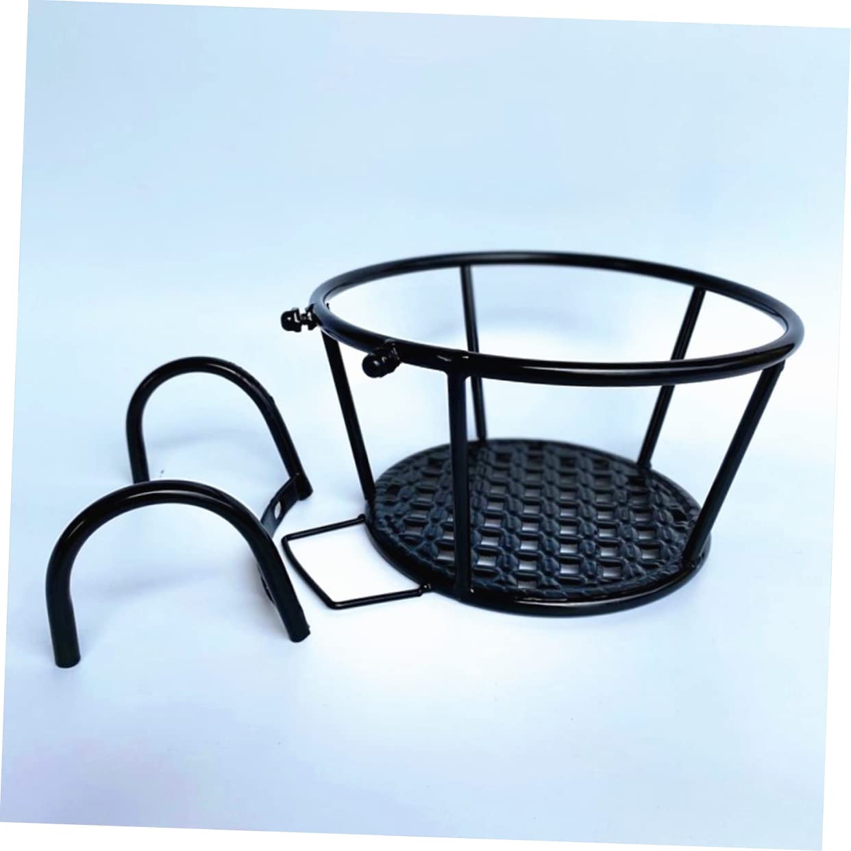1 pieza soporte de maceta extraíble de hierro forjado estante colgante para balcón, jardín y terraza, soporte para plantas para macetas, negro