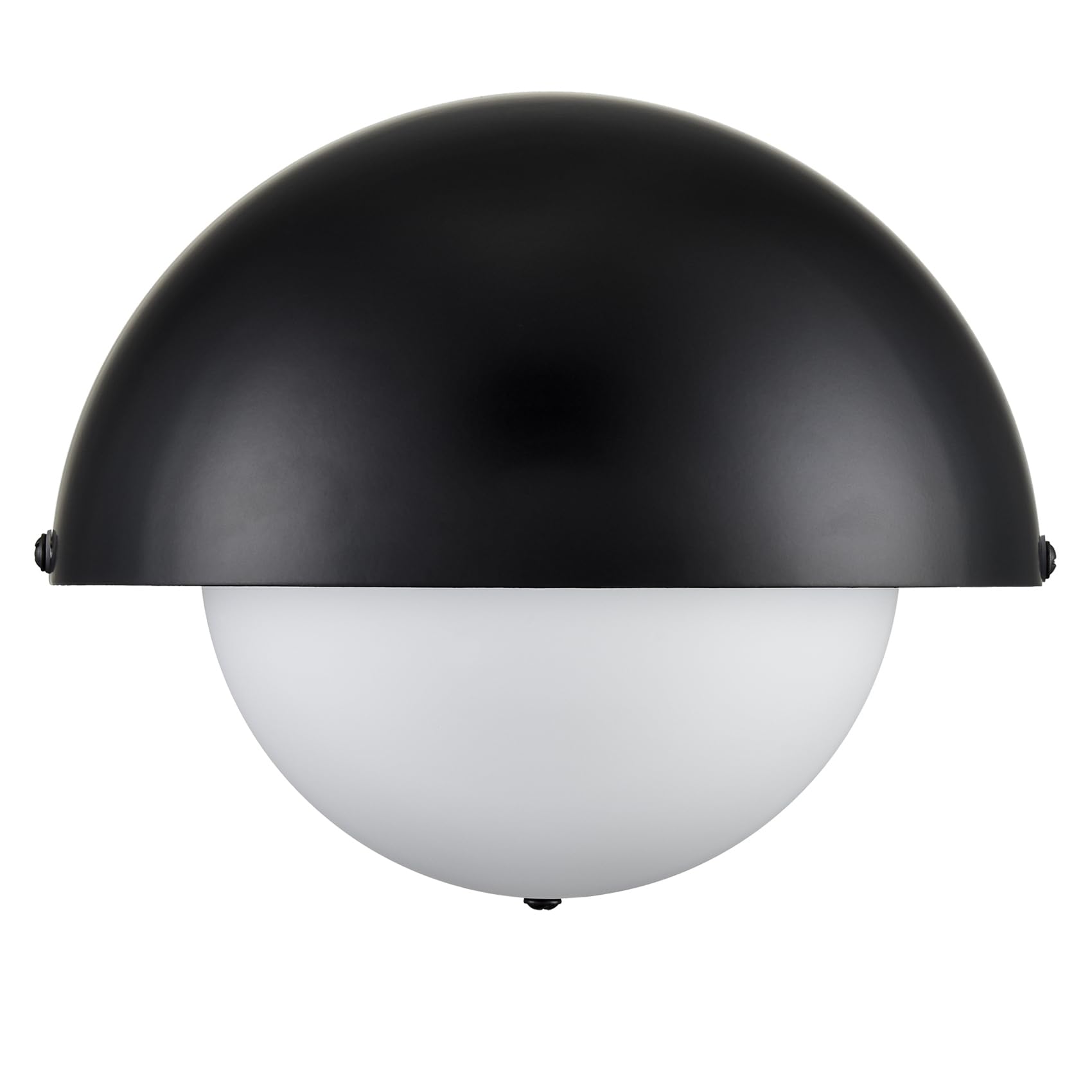 YUBOLE Industrial Wall Sconce Adjusted Matte Black Metal Shade Bathroom Mirror Light with Creamy Glass Globe