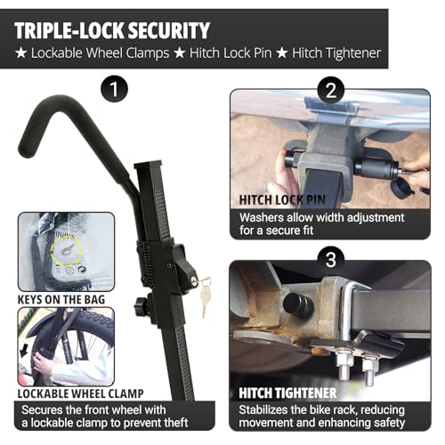 Image of TrailV2 Plus Ebike Rack with Ramp 170 lb 2-Bike Rack Hitch Mount Heavy Duty
