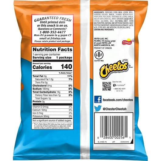 Cheetos Jumbo Puffs Cheese Flavored Snack, 0.875 Ounce, 88 Per Case