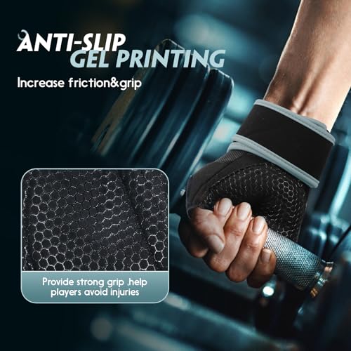 Image of Workout Gloves Gym Gloves Weight Lifting Gloves for Men Women with Full Palm Pad,Strong Wrist Wraps Support,Enhanced Grip,for Fitness,Training,Weightlifting,Exercise