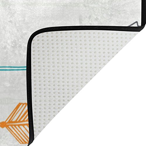 Welllee Area Rug,Ethnic Colorful Tribal Arrows Floor Rug Non-Slip Doormat For Living Dining Dorm Room Bedroom Decor 60X39 Inch #TOP2