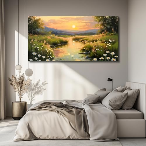 KELIYUAN Large Wall Decor Canvas Painting Wall Art For Bedroom Living Room Decor Retro Rural Landscape Painting Artwork Print For Home Decor Room For office Farmhouse Room Wall Decoration 30x60 In