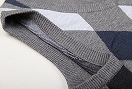 FULIER Inverno Uomo Gilet V-Collo Senza Maniche