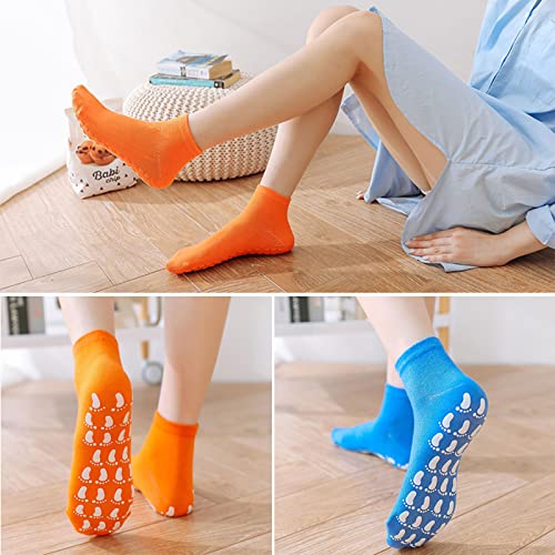 Ultrafun 12 Pairs Unisex Non Slip Grip Socks Colorful Non Skid Ankle Yoga Pilates Hospital Home Floor Sticky Socks With Grips (12Pack-Orange) #TOP3
