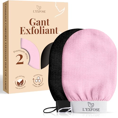L’Exfose 2x Gant Exfoliant Corps - Gant de Crin Kessa