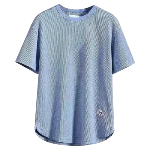 Camiseta Manga Corta Hombre, Camiseta De Manga Corta De Punto para Hombre Informal Holgada Transpirable De Verano con Pantalones Cortos CóModos para Uso Deportivo Y Diario
