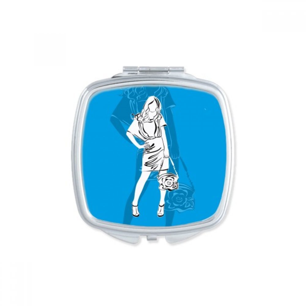 Miroir carré portable compact pour corriger le maquillage partout