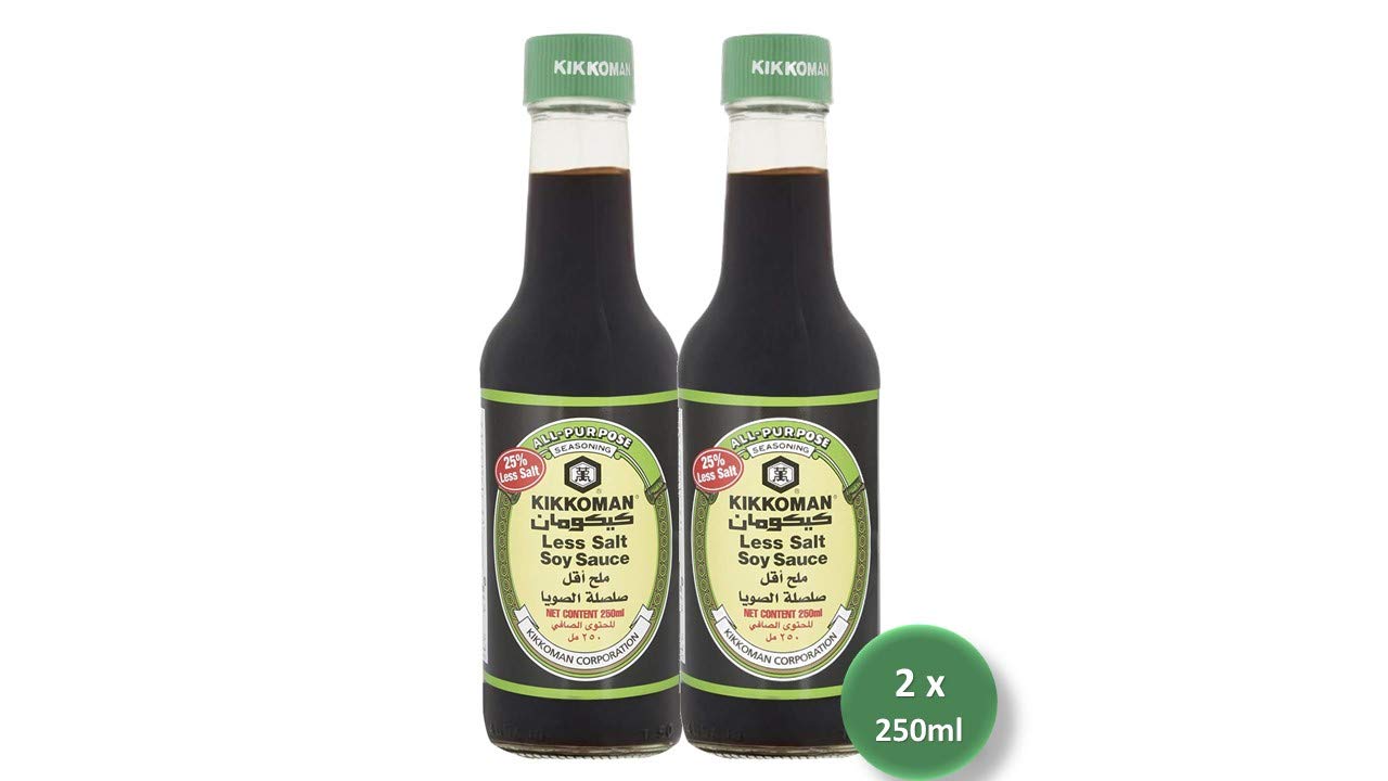 KikkomanSoy Sauce Low Sodium, 250ml, Pack of 2