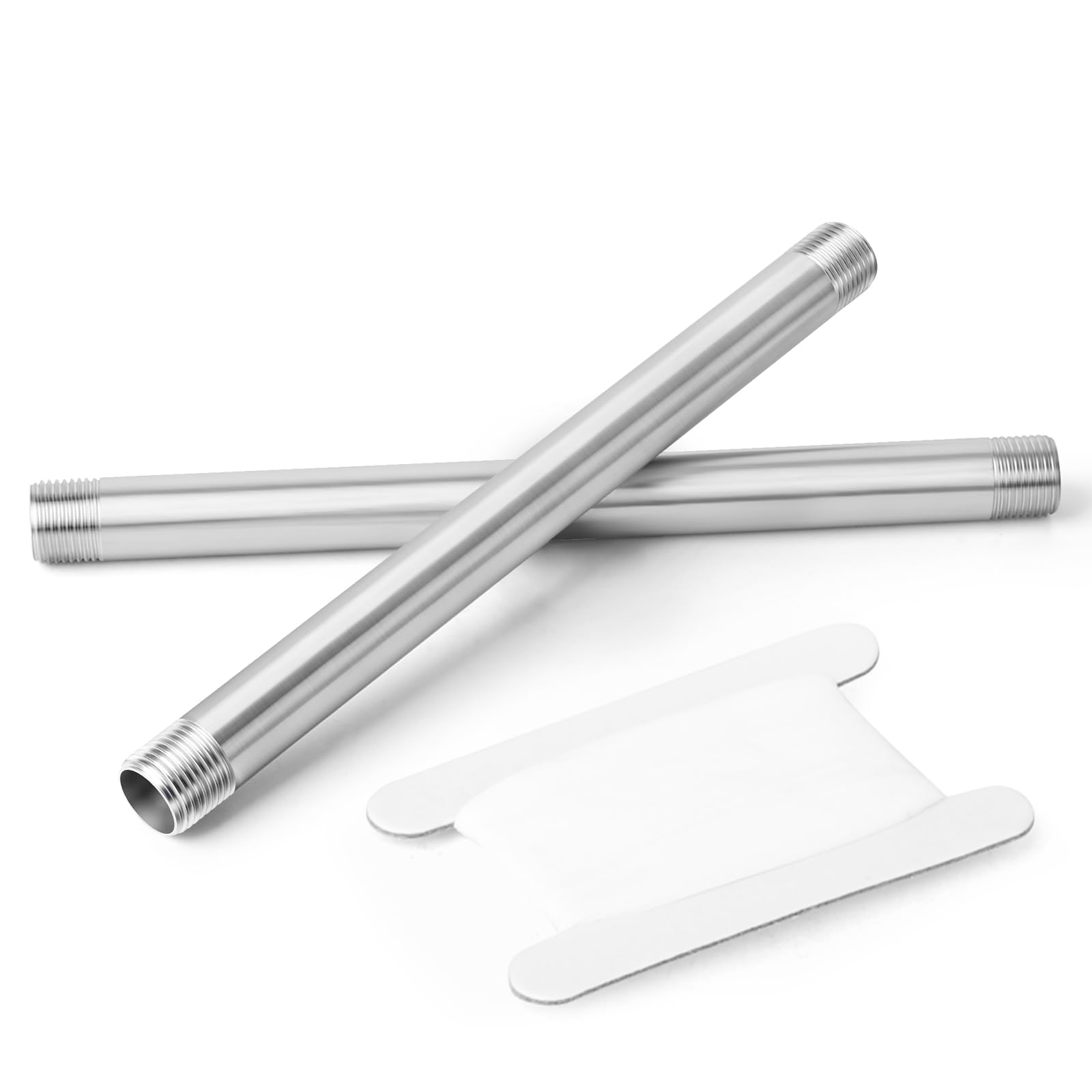 TAISHER 2 Stück Edelstahl-Rohrverschraubungen, 1/4" BSP x 1/4"BSP Außengewinde, 300mm Länge Nippel Gussrohr