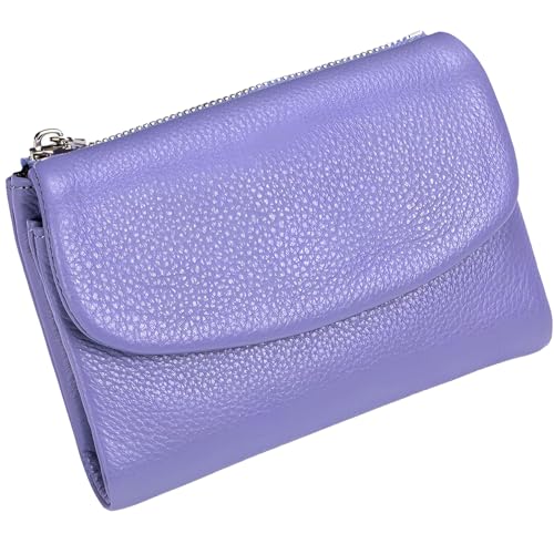 Unisex Pebble Leather Wallet, 2025 Trendy Small Wallets for Women, Women's Genuine Leather Coin Purse (Violet)