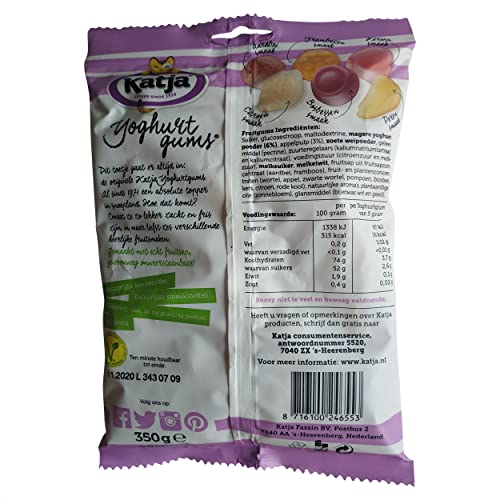 Katja Katjes Yoghurt Gums Bolsa 350 gramos miniatura 3