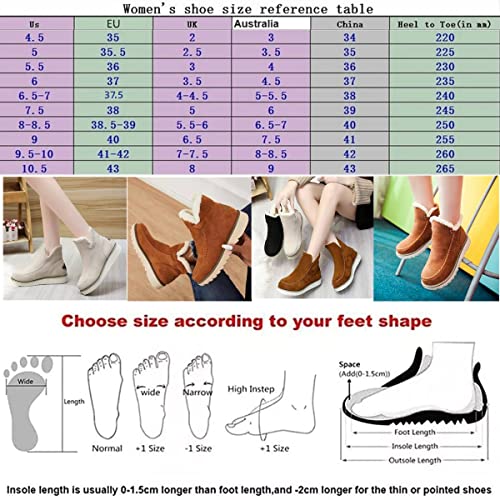 Women's Classic Non-Slip Ankle Snow Boots,Women's Cashmere Waterproof Non-Slip Ankle Snow Boot,Winter Outdoor Warm Fur Lined Slip-on Flat Boots. (10.5 US, Brown)2