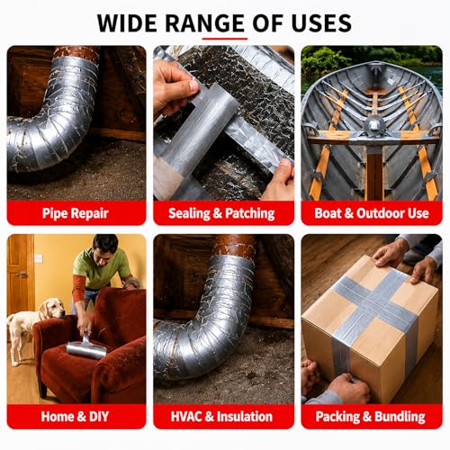 Image of Duct Tape 48mm x 50 Meter Grey | Heavy Duty Waterproof Adhesive Tape for HVAC Duct Sealing, Repair, Packing, Craft & Multi-Purpose Use | Strong Adhesion Pack of 1