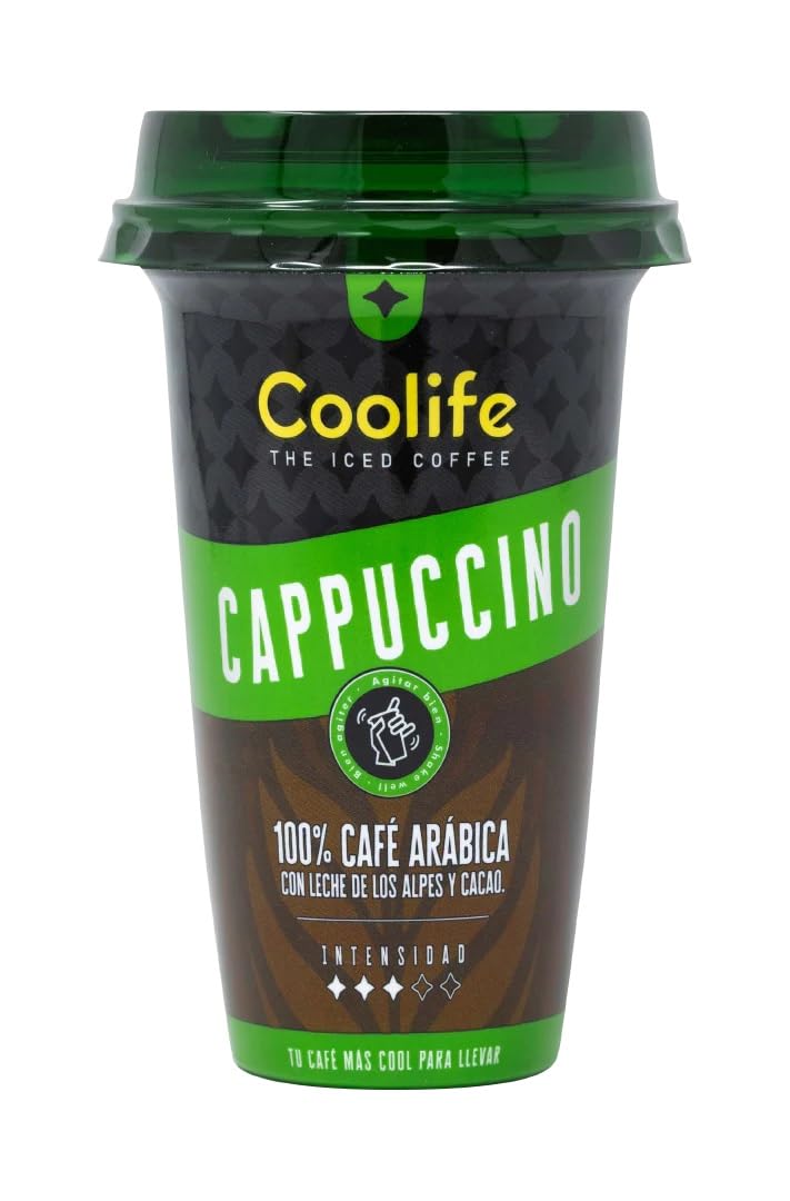 PACK 10 - Café Frío Cappuccino Listo para Tomar 230ml | Café 100% Arábica con Leche de los Alpes y Toque de Cacao | Bebida Ready to Drink Cremosa en Vaso | Sabor Suave y Energizante