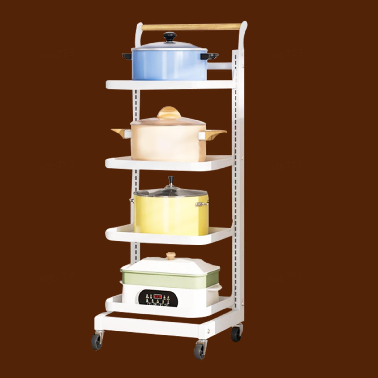 Scaffale portaoggetti per credenze da Cucina per pentole, teglie e teglie da Forno. Supporto Verticale con 3 x 3 Assi. Scaffale Nero per Piani di Lavoro (4 x 4 Assi Bianchi).