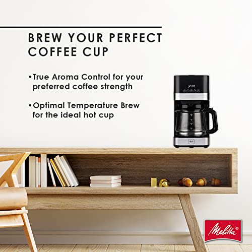 Melitta Aroma Tocco Glass Drip Coffee Maker | Programmable Coffee Machine | Glass Carafe Coffee Pot | 10 Cup Coffee Maker | Glass Touch Control Panel | Stainless Steel Accented Coffee Maker #TOP2