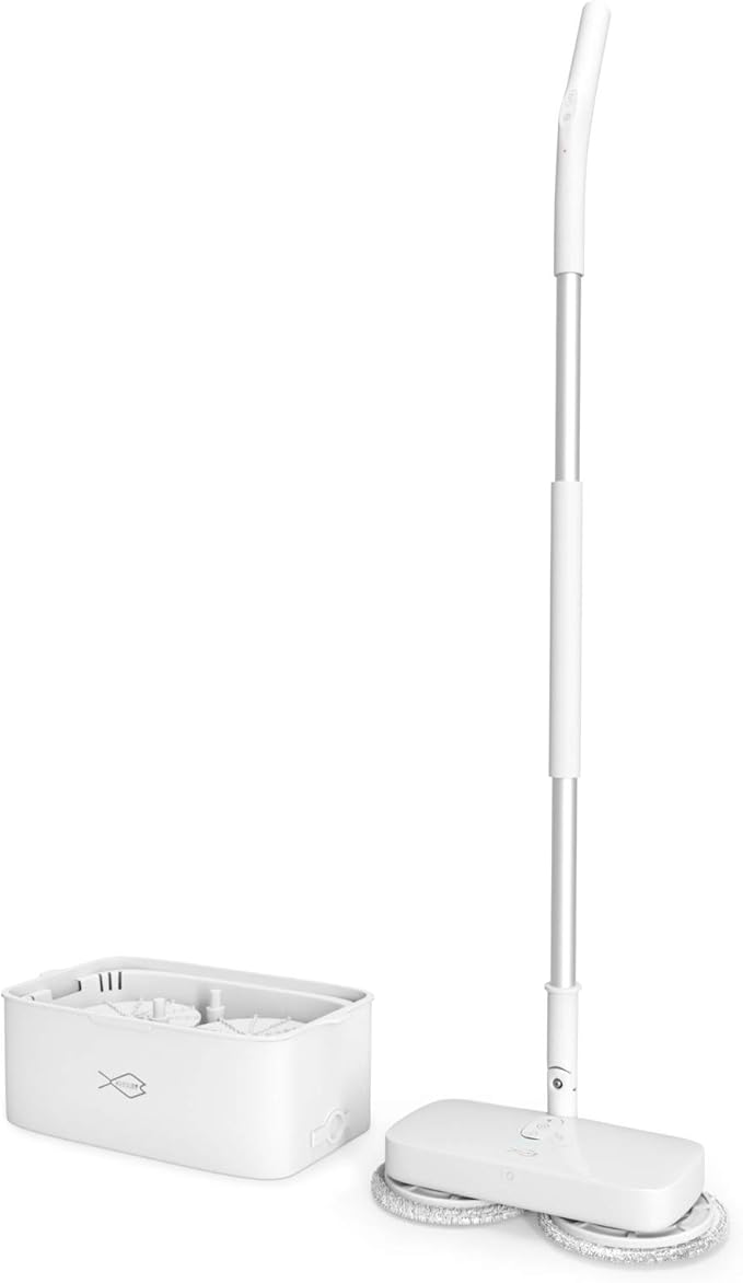 KHSUIN Spin Cordless Rechargeable Electric Mop for Floor Cleaning, 2-in-1 Bucket for Mop Pad Automatic Cleaning, 250 ml Water Tank, ABS Remote, Water Sprayer for Tile Hardwood Marble Laminate Vinyl