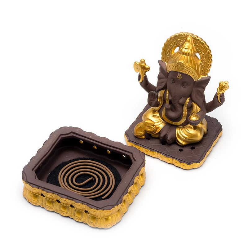 Portaincenso Bruciatore di incenso in Argilla Viola Ganesha Mammon, Elefante, divinità, Mascotte, Ornamenti in Ceramica, Porta incenso for Interni Bruciatore di Incenso A Riflusso