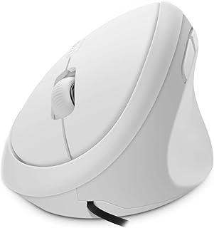 Sokelinn-six Wired Vertical Mouse,Right Hand Ergonomic Gaming Mouse 800 1200 1600 DPI Adjustable USB Optical Wrist Healthy Mice Mause for Laptop PC Computer (White)