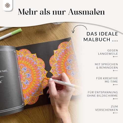 Lebenskompass® Into The Night - Mandala Malbuch für Erwachsene Entspannung Mandalas für Erwachsene und Jugendliche - Achtsamkeit und Ruhe durch Ausmalbuch