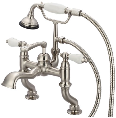 Water Creation F6-0004-02-Ax Vintage Classic Adjustable Center Deck Mount Tub Faucet With Handheld Shower #TOP2