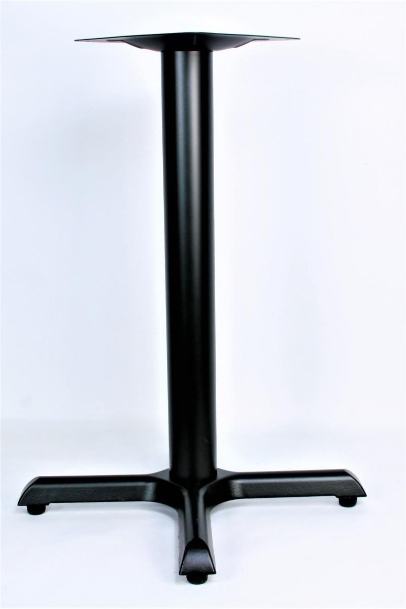 Tischgestell, 72 cm, schwarz, Kreuzfuß aus Gusseisen, "Kiel" mit verstellbaren Bodengleitern