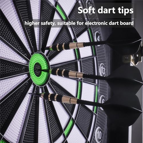 WayArrival 3 Pack Soft Tip Darts, Professional 18 Gram Plastic Tip Dart Sets with Premium Aluminum Shafts,30 Dart Tips,1 Dart Case