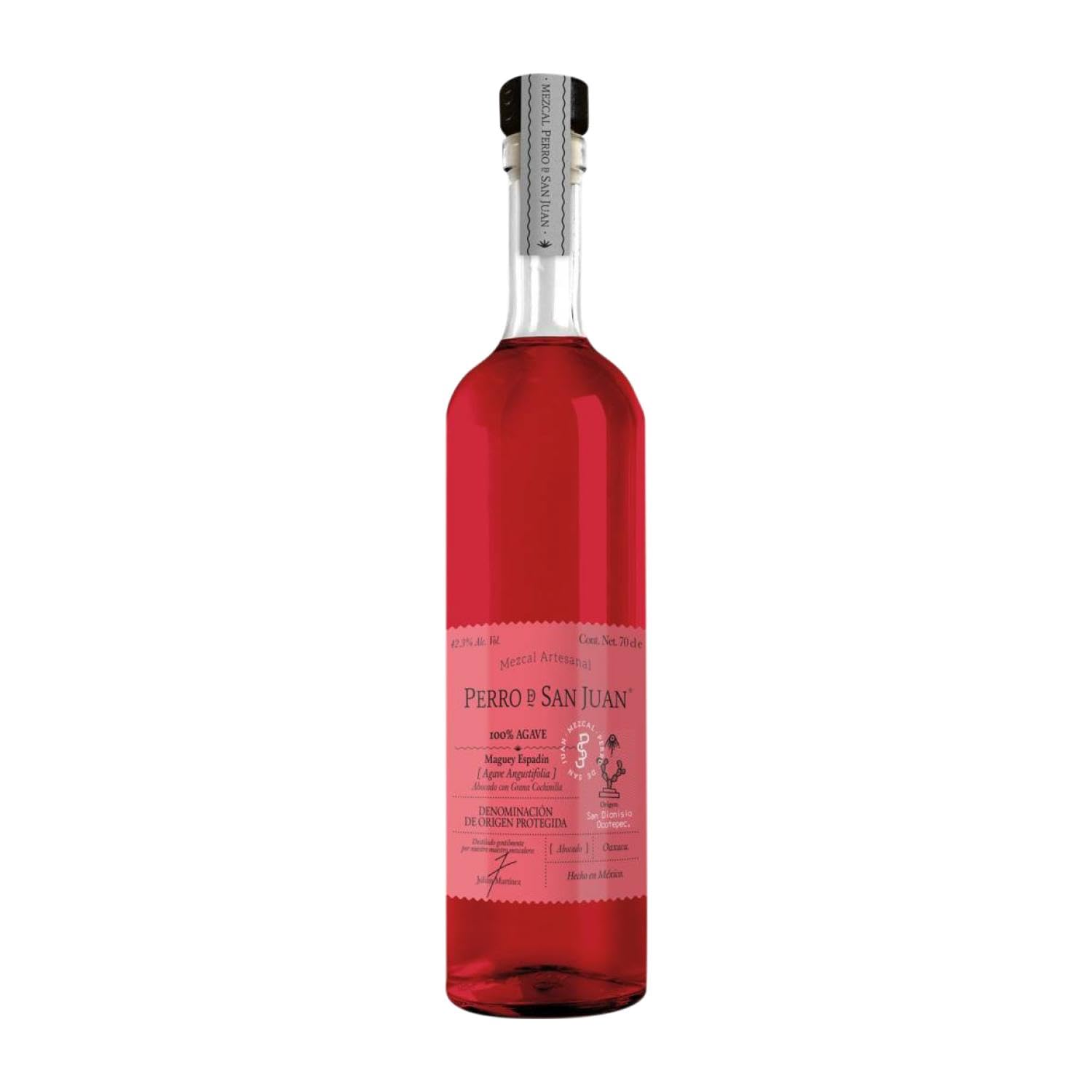 Mezcal Fraternity Spirits. Perro de San Juan Abocado Grana Cochinilla 70 cl