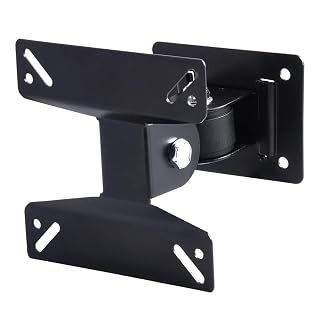TJOM LCD TV Wall Mount Stand for 14 inch to 24 inch, 180 Degree Rotation LED Bracket Power Revolving TV Stand - Black