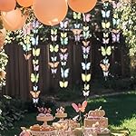 Cheerland Butterfly Garlands Garden Party Decorations Pastel Floral Banner Butterflies Streamers Beads for Birthday Baby Shower Classroom Picnic Bridal Shower Spring Tea Fairy Backdrop Hanging Decor - Image 5