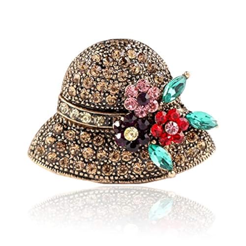 Comelyjewel Rhinestone Brooch Pins for Women Hat Jewelry Brooch Pins,Cute Handmade Brooches Pin,Gold