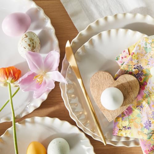 BUTLERS 4er-Set Eierbecher Herz L 10 x B 10 x H 2 cm Mangoholz -MANGO DAYS- Eierhalter für Frühstückseier | Frühstücksbecher für Tisch, Küche, Esszimmer – Bild 4