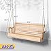 VINGLI Upgraded Patio Wooden Porch Swing for Courtyard & Garden, Heavy Duty 880 LBS Swing Chair Bench with Hanging Chains for Outdoors (Natural, 4 FT)