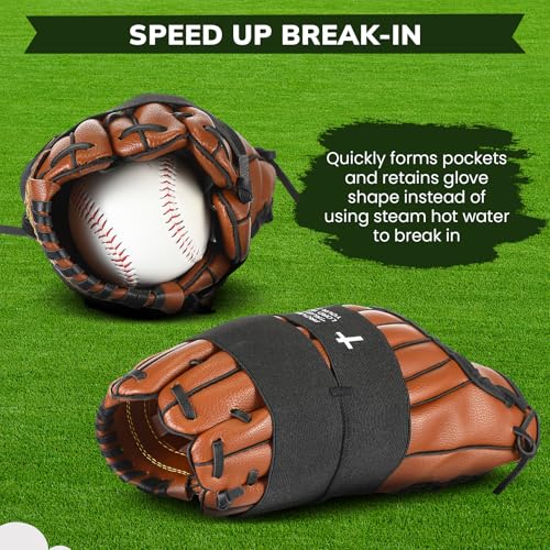 Simgoing Christian Cross Softball Glove Wrap with Bible Verse Speeds Up Break in Process Baseball & Softball Elastic Mitt Glove Strap Band Keep Pocket Formed Ideal for Players of All Ages(Bible Style) - Thumbnail 4
