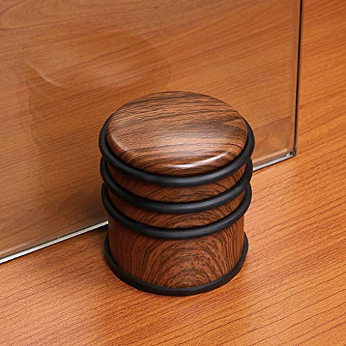 Sumnacon Heavy Duty Floor Door Stopper No Drill, Durability Stainless Steel Door Stops With Anti-Skid Rubber- Contemporary Decorative Safety Door Wedge For Home Office Commercial Industrial, Woodgrain #TOP3