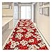 YYQIANG Runner Tapis Parfait pour Vestibule Hall Cuisine, Floral Tapis Rouge avec Support Non Slip, très Longue résistance à l'usure Douce Tapis d'entrée pour Hôtel Aisle Nuit, Une variété de Tailles